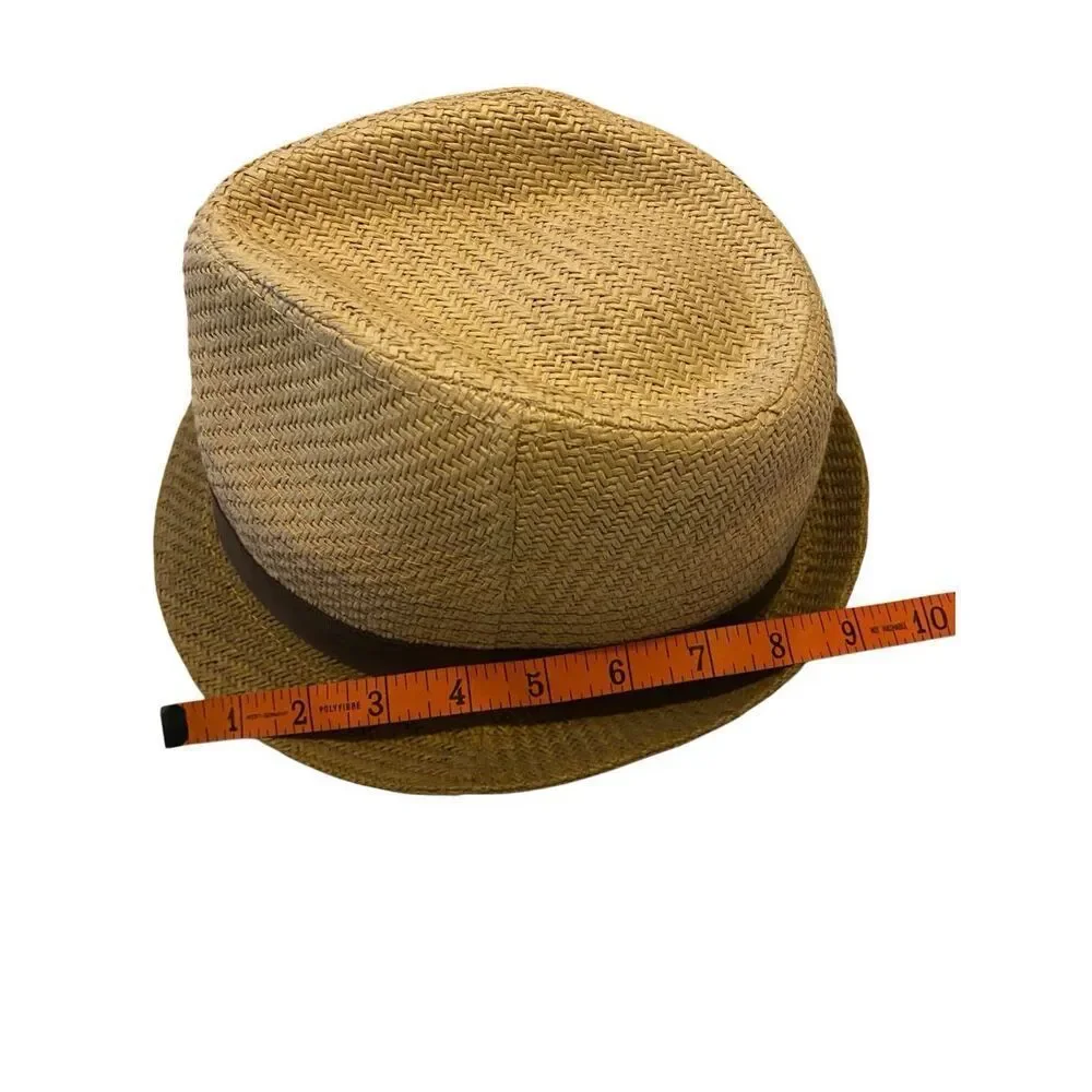 Short Brim Paper Straw Fedora Hat Summer Vacation Beach Travel Formal Costume